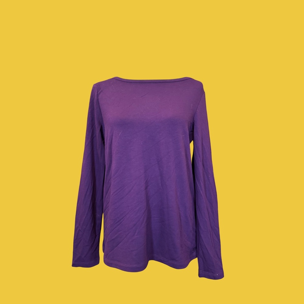Banana Republic Boat Neck Top Womens M Purple Excellent Long Sleeve Knit Tee